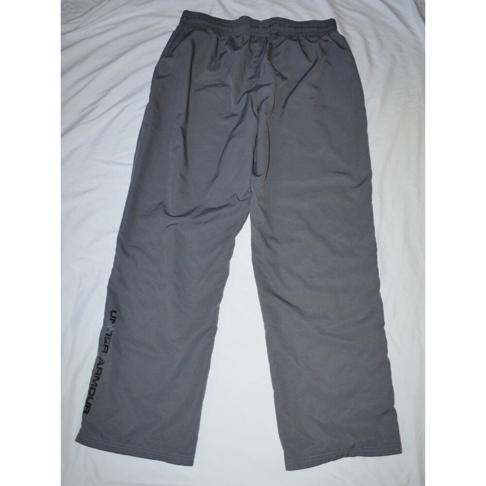 Under Armour HeatGear Track Pants Mens XL Gray Woven Loose Fit Zip Ankle
